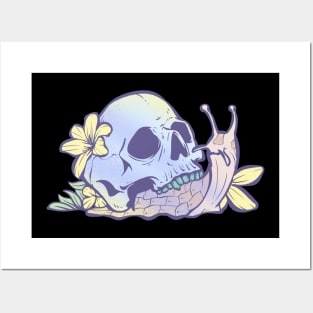 Pastel Goth Kawaii Eboy Egirl Emo Cute Skull Snail Grunge Posters and Art